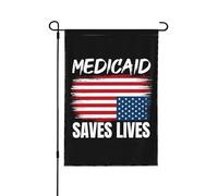Drapeau de jardin Medicaid sauve des vies 12x18 Protégez le panneau de jardin Medicaid Save Ne plaisantez pas avec le drapeau Medicaid Pas de support de drapeau double face