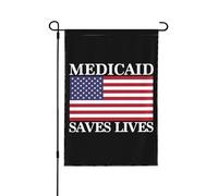 Drapeau de jardin Medicaid sauve des vies 12x18 Protégez le panneau de jardin Medicaid Save Ne plaisantez pas avec le drapeau Medicaid Pas de support de drapeau double face