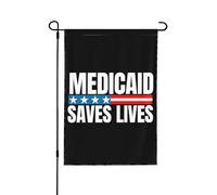Drapeau de jardin Medicaid sauve des vies 12x18 Protégez le panneau de jardin Medicaid Save Ne plaisantez pas avec le drapeau Medicaid Pas de support de drapeau double face