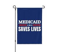 Drapeau de jardin Medicaid sauve des vies 12x18 Protégez le panneau de jardin Medicaid Save Ne plaisantez pas avec le drapeau Medicaid Pas de support de drapeau double face