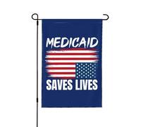 Drapeau de jardin Medicaid sauve des vies 12x18 Protégez le panneau de jardin Medicaid Save Ne plaisantez pas avec le drapeau Medicaid Pas de support de drapeau double face