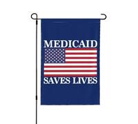 Drapeau de jardin Medicaid sauve des vies 12x18 Protégez le panneau de jardin Medicaid Save Ne plaisantez pas avec le drapeau Medicaid Pas de support de drapeau double face