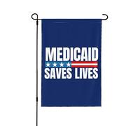 Drapeau de jardin Medicaid sauve des vies 12x18 Protégez le panneau de jardin Medicaid Save Ne plaisantez pas avec le drapeau Medicaid Pas de support de drapeau double face