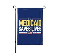 Drapeau de jardin Medicaid sauve des vies 12x18 Protégez le panneau de jardin Medicaid Save Ne plaisantez pas avec le drapeau Medicaid Pas de support de drapeau double face