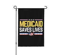 Drapeau de jardin Medicaid sauve des vies 28x40 Protégez le panneau de jardin Medicaid Save Ne plaisantez pas avec le drapeau Medicaid Pas de support de drapeau double face