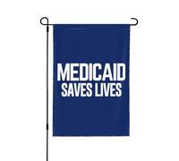 Drapeau de jardin Medicaid sauve des vies 28x40 Protégez le panneau de jardin Medicaid Save Ne plaisantez pas avec le drapeau Medicaid Pas de support de drapeau double face