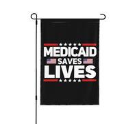 Drapeau de jardin Medicaid sauve des vies 28x40 Protégez le panneau de jardin Medicaid Save Ne plaisantez pas avec le drapeau Medicaid Pas de support de drapeau double face