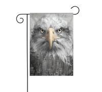 Drapeau de jardin mélangé Majestic Eagle Street Building 30 x 45 cm vertical double face ferme vacances décorations extérieures drapeau de cour