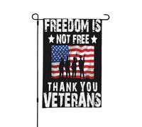 Drapeau de jardin « Merci aux anciens combattants » double face, petits drapeaux pour cour, convient pour l'extérieur ou le jardin, décoration de patio, cour, 45,7 x 30,5 cm