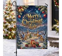 Drapeau de jardin Merry Christmas Eve Winter Village 30,5 x 45,7 cm