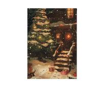 Drapeau de jardin, « Merry Christmas in Traditional Folk », bannière imprimée double face pour décoration de fête de cour, extérieur, petite décoration en toile de jute 30,5 x 45,7 cm