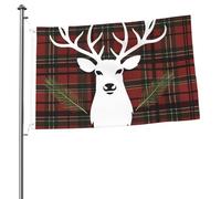 Drapeau de jardin « Merry Christmas » - Motif tartan - 61 x 90 cm - Ne se décolore pas - Double face - Bannière d'extérieur pour cour, porche, pelouse