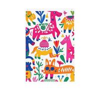 Drapeau de jardin mexicain Otomi animaux bienvenus 0,6 x 0,9 m - Ne se décolore pas - Double face - Bannière d'extérieur pour cour, porche, pelouse