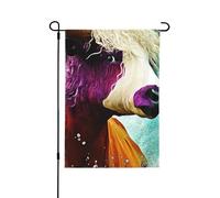 Drapeau de jardin mi-humain, moitié angus taureau printemps - Décoration extérieure vibrante pour votre porche, cour et terrasse - Parfait pour le printemps, l'été et toute l'année 31,8 x 45,7 cm