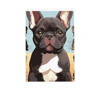 Drapeau de jardin mignon bouledogue français - 61 x 91 cm - Ne se décolore pas - Double face - Bannière d'extérieur pour cour, porche, pelouse
