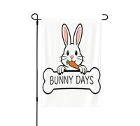 Drapeau de jardin mignon en forme de lapin double face 71,1 x 101,6 cm, drapeaux de jours de lapin pour l'extérieur, décoration extérieure, décorations de jardin de vacances pour toutes les saisons