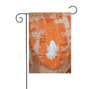 Drapeau de jardin mignon fantôme sur balançoire dans les bois 30 x 45 cm vertical double face ferme vacances décorations extérieures drapeau cour