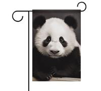 Drapeau de jardin mignon noir et blanc panda double face décorations d'extérieur résistant aux intempéries bannière de jardin vacances décorations de jardin pour toutes les saisons