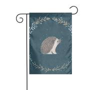Drapeau de jardin mignon petit hérisson imprimé drapeaux décoratifs principalement pour patios, jardins, pots de fleurs, terrasse, balcon. 30,5 x 45,7 cm