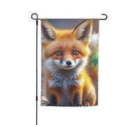 Drapeau de jardin mignon renard 30,5 x 45,7 cm vertical double face drapeau de bienvenue drapeau de cour saisonnier vacances extérieur bannière panneau extérieur décoration d'intérieur