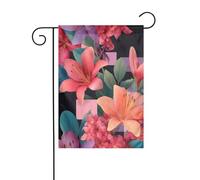 Drapeau de jardin minimaliste à thème floral de style suisse 30 x 45 cm vertical double face ferme vacances décorations extérieures drapeau de cour