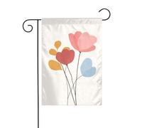 Drapeau de jardin minimaliste abstrait fleurs rose bleu 30 x 45 cm vertical double face ferme vacances décorations extérieures drapeau cour drapeau