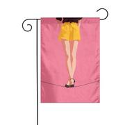 Drapeau de jardin minimaliste femme debout sur une corde tressée 30 x 45 cm vertical double face ferme vacances décorations extérieures drapeau de cour