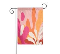 Drapeau de jardin minimaliste rétro rose orange formes audacieuses 30 x 45 cm vertical double face ferme vacances décorations extérieures drapeau de cour