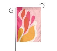 Drapeau de jardin minimaliste rose orange formes audacieuses 30 x 45 cm vertical double face ferme vacances décorations extérieures drapeau de cour