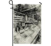 Drapeau de jardin moderne abstrait de maquillage, drapeau de cour de magasin de beauté, décoration de fête de printemps été art extérieur 30,5 x 45,7 cm