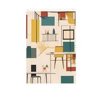 Drapeau de jardin moderne du milieu du siècle 61 x 91 cm double face qui ne se décolore pas pour maison, cour, porche, pelouse, décoration extérieure