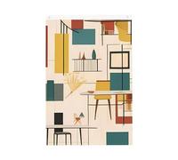 Drapeau de jardin moderne du milieu du siècle - 61 x 91 cm - Ne se décolore pas - Double face - Bannière d'extérieur pour cour, porche, pelouse