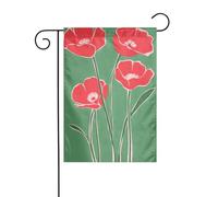 Drapeau de jardin moderne du milieu du siècle - Fleurs sauvages roses - 30 x 45 cm - Vertical double face - Décoration extérieure de ferme - Drapeau de cour