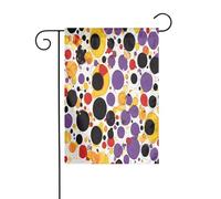 Drapeau de jardin moderne rétro du milieu du siècle avec formes tombantes - 30,5 x 45,7 cm - Tissu avec manche de 3 cm - Convient pour jardin, pelouse, terrasse, balcon