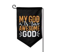 Drapeau de jardin « Mon Dieu est vraiment grand » 30 x 45 cm (12 x 18 pouces), petit drapeau double face pour