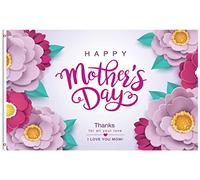 Drapeau De Jardin Mother'S Day Flowers I Love You Mom Thanks For All Your Love Drapeaus Décoratif Premium Garden Flag Couleur Vive Drapeau De Bienvenue Pour Patio Pelouse Pavillon 152X90CM
