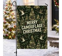 Drapeau de jardin motif canard citation de Noël camouflage chasse 30,5 x | Motif camouflage, drapeau de cour, sapins, pommes de pin, esthétique de la forêt, décoration saisonnière en plein air