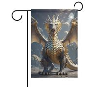 Drapeau de jardin motif dragon doré double face, ne se décolore pas, 30,5 x 45,7 cm, petit drapeau décoratif pour extérieur, terrasse, pelouse, porche, décoration de ferme
