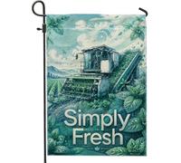 Drapeau de jardin motif tracteur, ferme, feuilles de menthe, montagnes, été, vert, double face, drapeaux décoratifs pour extérieur, terrasse, pelouse, porche, balcon, 30,5 x 45,7 cm