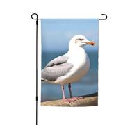 Drapeau de jardin mouette mignon 12 x 18 po Impression recto verso Drapeaux de cour Drapeau de vacances intérieur ou extérieur pour bannière extérieure Toile de fond photo pour décoration de la maison