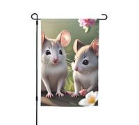 Drapeau de jardin Mouse In Love 30,5 x 45,7 cm. Décoration extérieure lumineuse double face apporte un peu de plaisir à votre jardin.