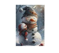 Drapeau de jardin « Mum The Snowman Cares Of Her Child » - Bannières imprimées double face pour cour, ferme, fête, vacances, décorations extérieures - 30,5 x 45,7 cm