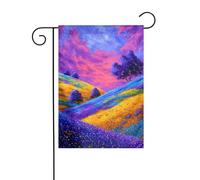 Drapeau de jardin mystique à flanc de colline venteux - 30 x 45 cm - Vertical double face - Décoration extérieure de ferme - Drapeau de cour