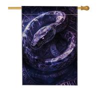 Drapeau de jardin mystique violet serpent, bannière de cour serpent fantaisie, décoration d'intérieur double face en toile de jute pour décoration de pelouse extérieure d'automne 71 x 101,6 cm