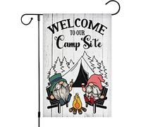 Drapeau De Jardin Nain De Camping Pour Camping-Car À Notre Camping-Car Avec Foyer De Camping Pride Flag Couleurs Vives Drapeau De Bienvenue Amusante Garden Flag Pour Home Pelouse 30X45Cm