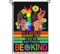 Drapeau de jardin NASIAN Be Kind - Petit drapeau de jardin Gay Pride - Panneau de paix à l'extérieur - Symbole de paix dans un monde où vous pouvez être n'importe quel