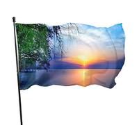 Drapeau de jardin Nature Sunset Beach Paysage Yard House Décoration extérieure Drapeaux Bannières pour Patio Pelouse 3x5 Ft