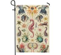 Drapeau de jardin nautique d'été, animaux marins colorés, décoration d'intérieur, drapeaux de jardin, drapeau de cour, drapeau de cour, fête de vacances, décoration de pelouse extérieure, 30,5 x 45,7