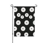 Drapeau de jardin noir et blanc à pois - 71,1 x 101,6 cm - Décoration extérieure double face pour jardin, terrasse, pelouse, jardin, porche