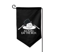 Drapeau de jardin « Nourrissez les pauvres et mangez les riches », 30 x 45 cm, double face, pour décoration ex
